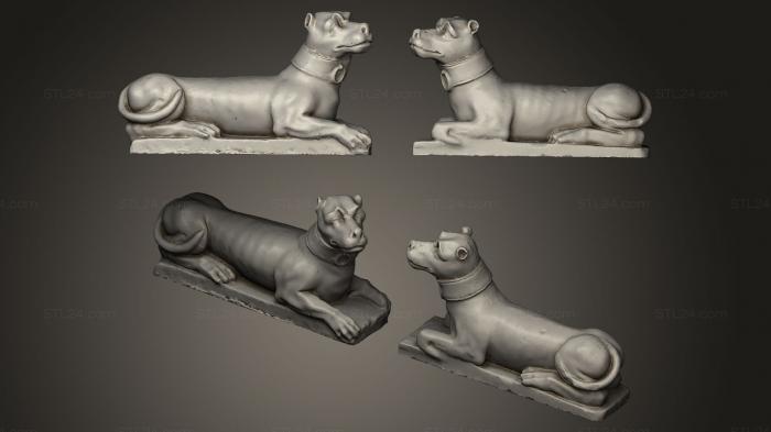 Статуэтки животных (Сторожевая собака, STKJ_0054) 3D модель для ЧПУ станка